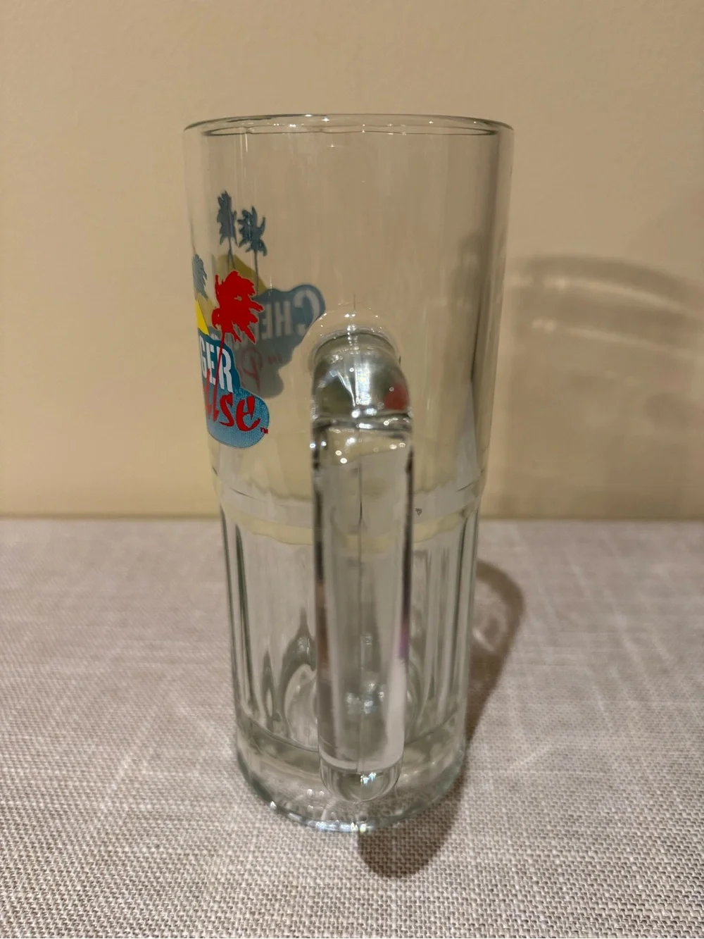 Vintage Cheeseburger in Paradise Glass Beer Mug Stein Heavy Base
